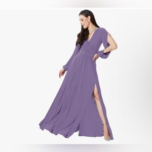 KOH KOH Womens Long Sleeve Sexy Slit Photoshoot Evening Gown Size XL